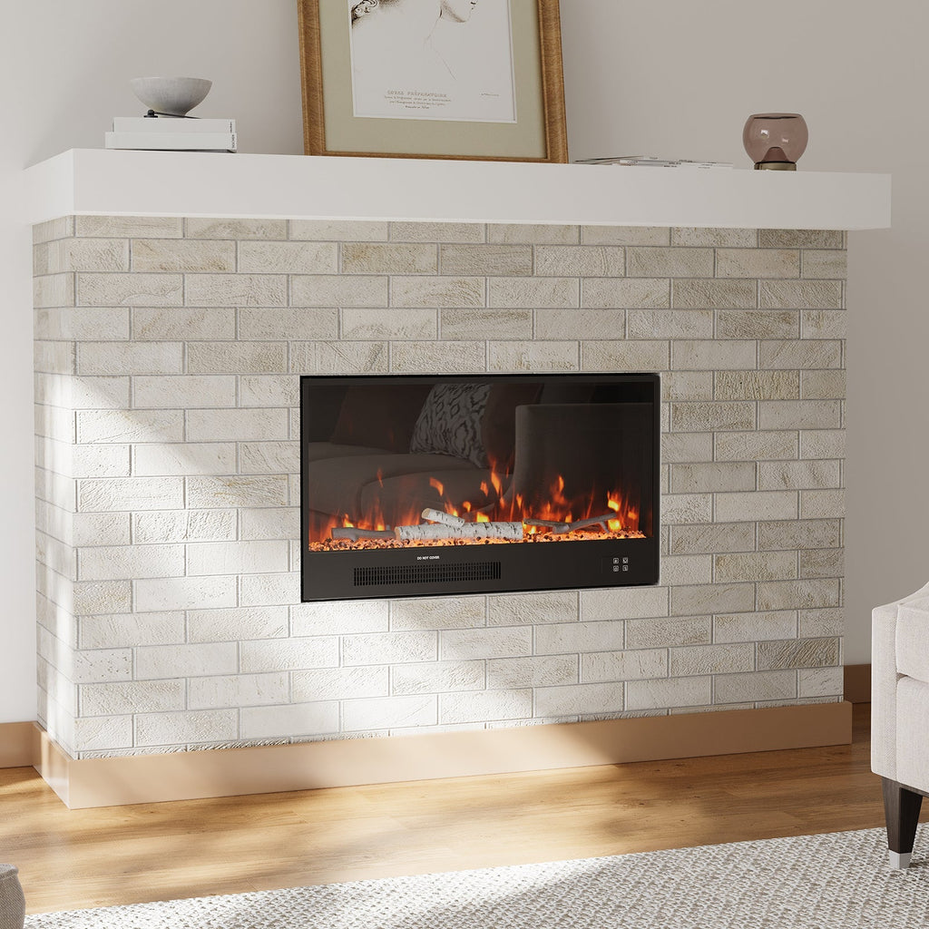 Cheminée électrique encastrable 83 cm, application et télécommande — Kastelle Aubusson — vue 4