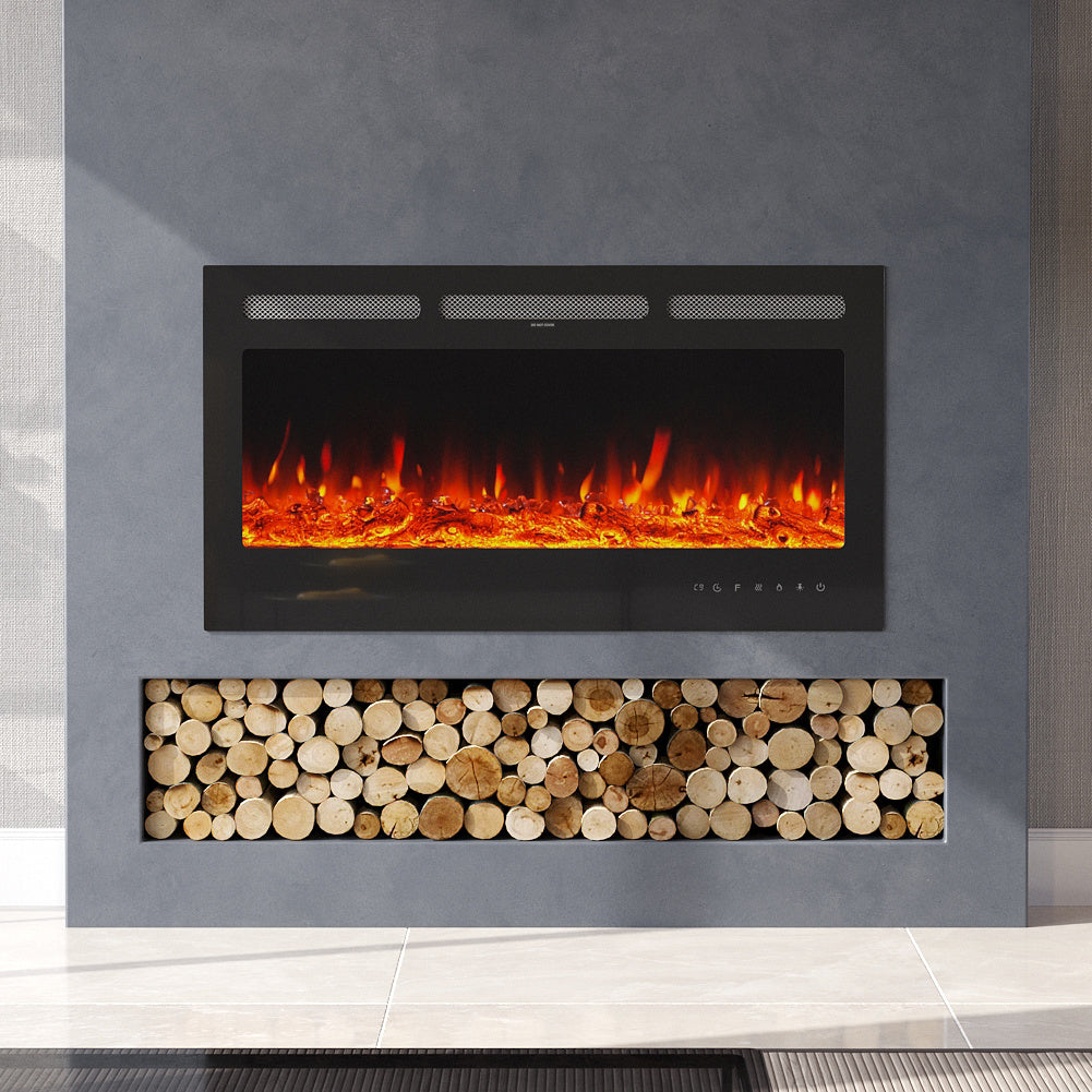 Insert cheminée électrique 101 cm, 900/1800 W, encastrable — Kastelle Argenson — vue 3