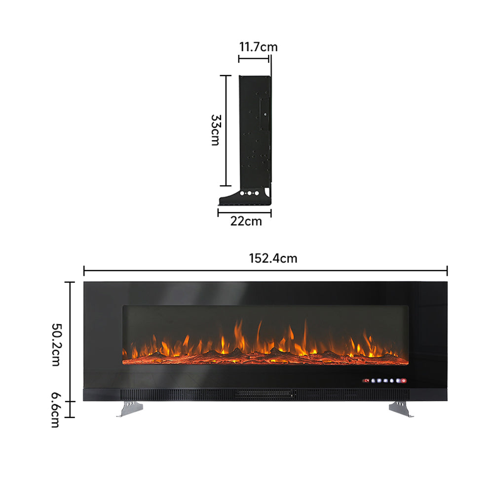 Cheminée électrique 127/152/189 cm, 1800 W, 12 flammes — Kastelle Ravel — vue 14