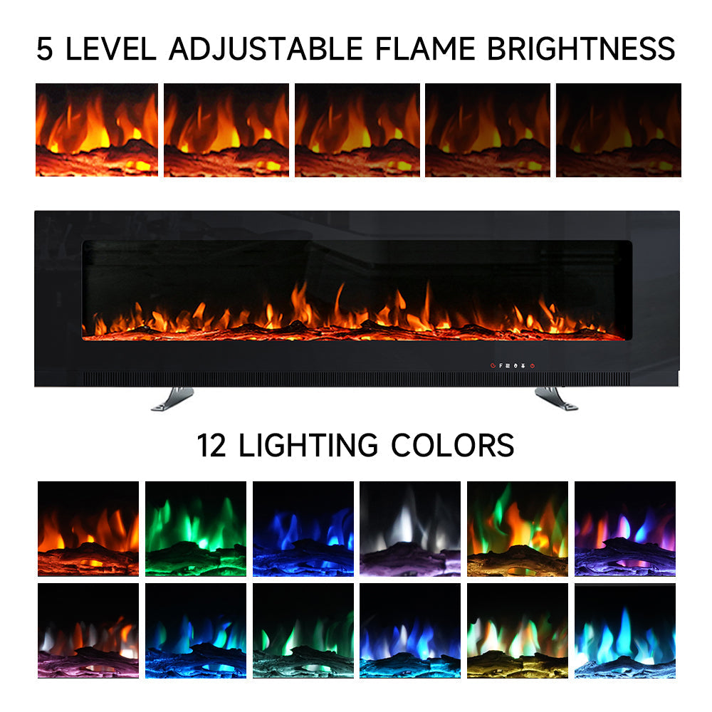 Cheminée électrique 127/152/189 cm, 1800 W, 12 flammes — Kastelle Ravel — vue 8