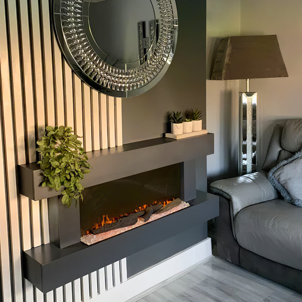 Cheminée électrique murale 132 cm, 1000/2000 W, Wi-Fi — Kastelle Chaumont — vue 5