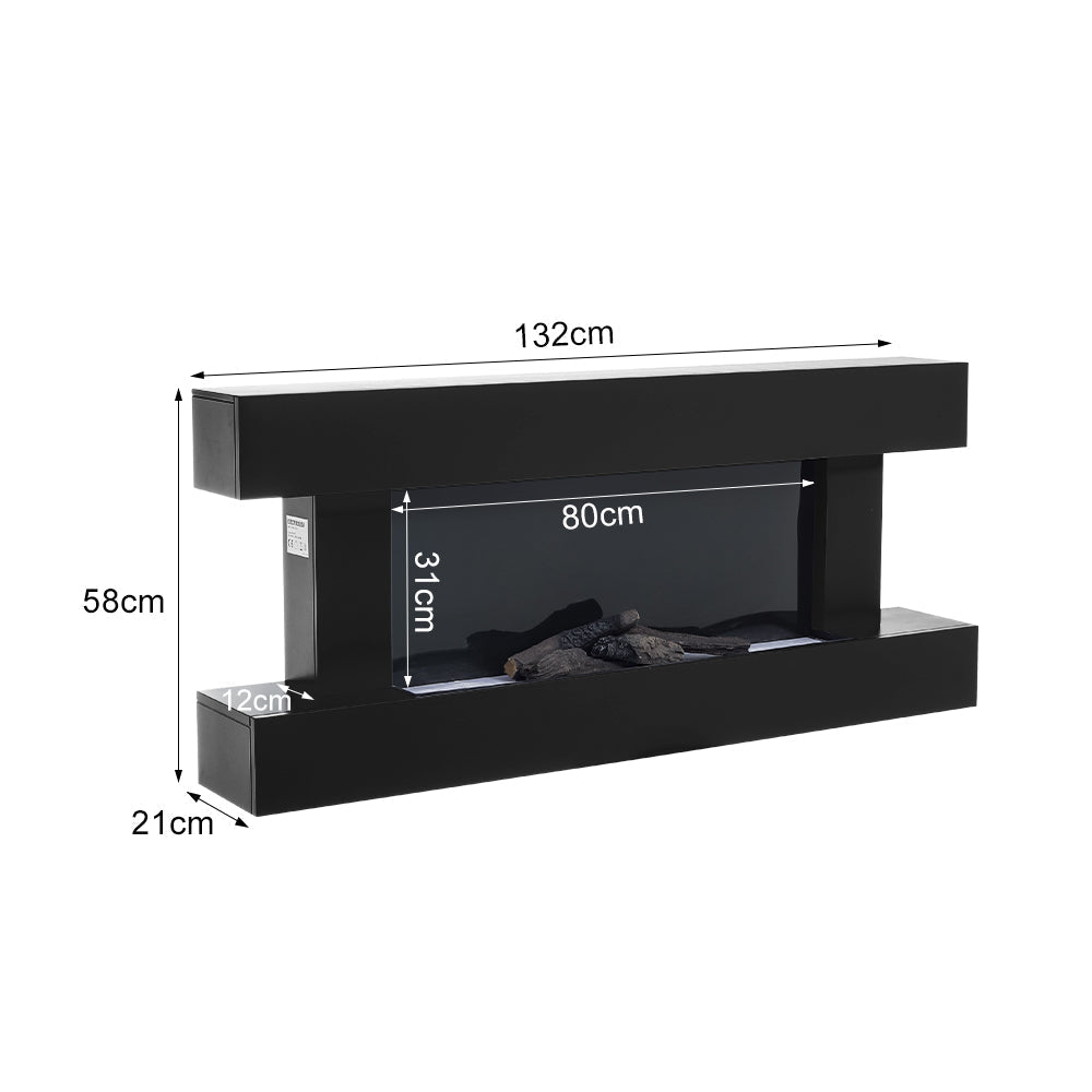 Cheminée électrique murale 132 cm, 1000/2000 W, Wi-Fi — Kastelle Chaumont — vue 8