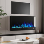 Cheminée électrique encastrable 150 cm, 750/1500 W, Wi-Fi — Kastelle Noirmont — vue 3