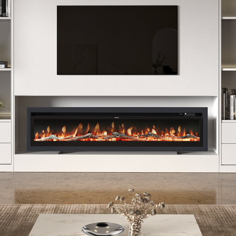 Cheminée électrique 3 faces 178/203 cm, 1800 W, 12 flammes — Kastelle Chambord — vue 5