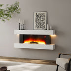 Cheminée électrique avec manteau blanc 132 cm, 1000/2000 W — Kastelle Vendôme — vue 1