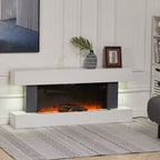 Cheminée électrique avec manteau blanc 132 cm, 1000/2000 W — Kastelle Vendôme — vue 5