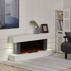 Cheminée électrique avec manteau blanc 132 cm, 1000/2000 W — Kastelle Vendôme — vue 6