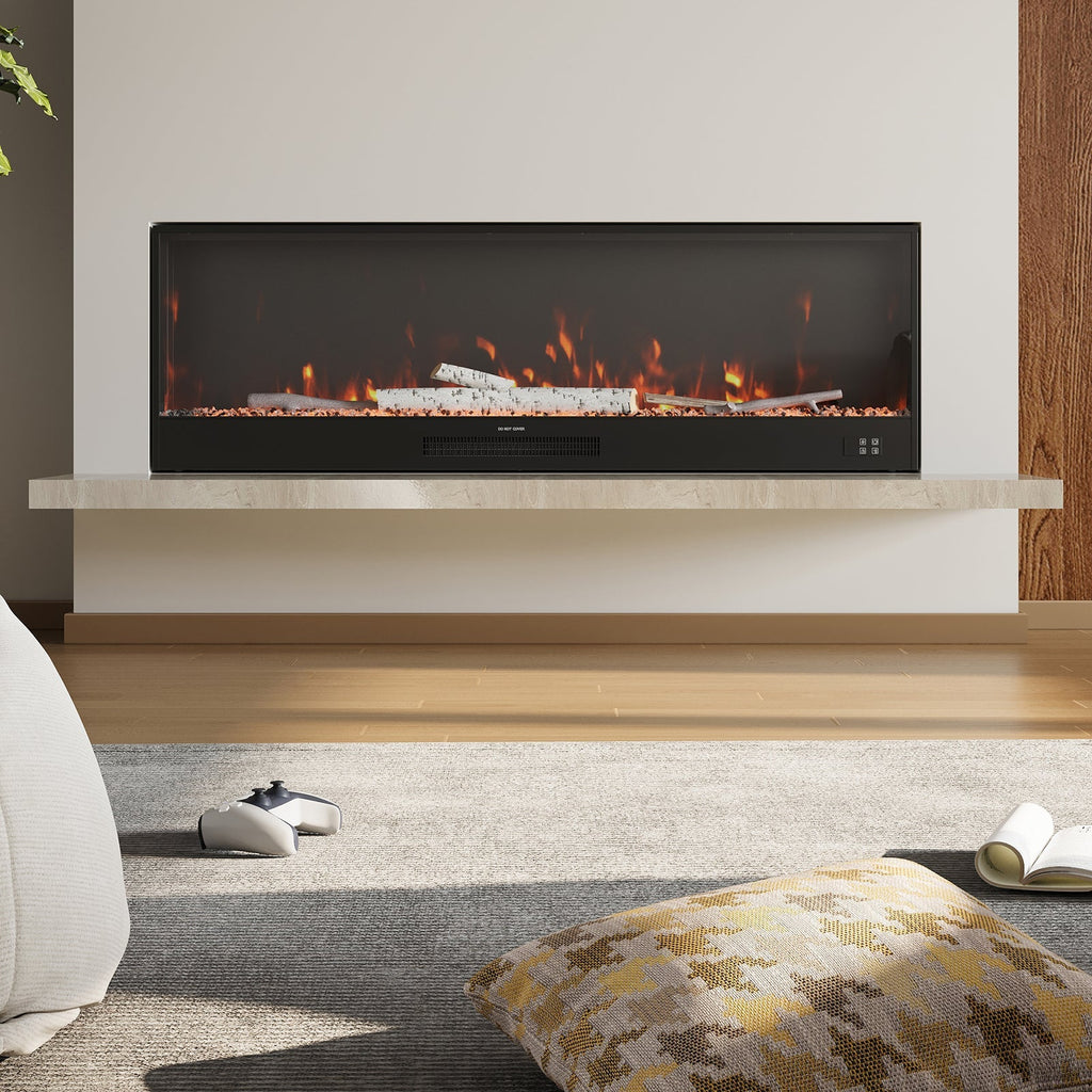 Cheminée électrique encastrable 147 cm, 750/1500 W, application — Kastelle Rivoli — vue 4