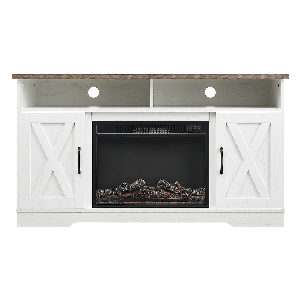 Meuble TV avec cheminée électrique intégrée 138 cm, rangements — Kastelle Auteuil — vue 2