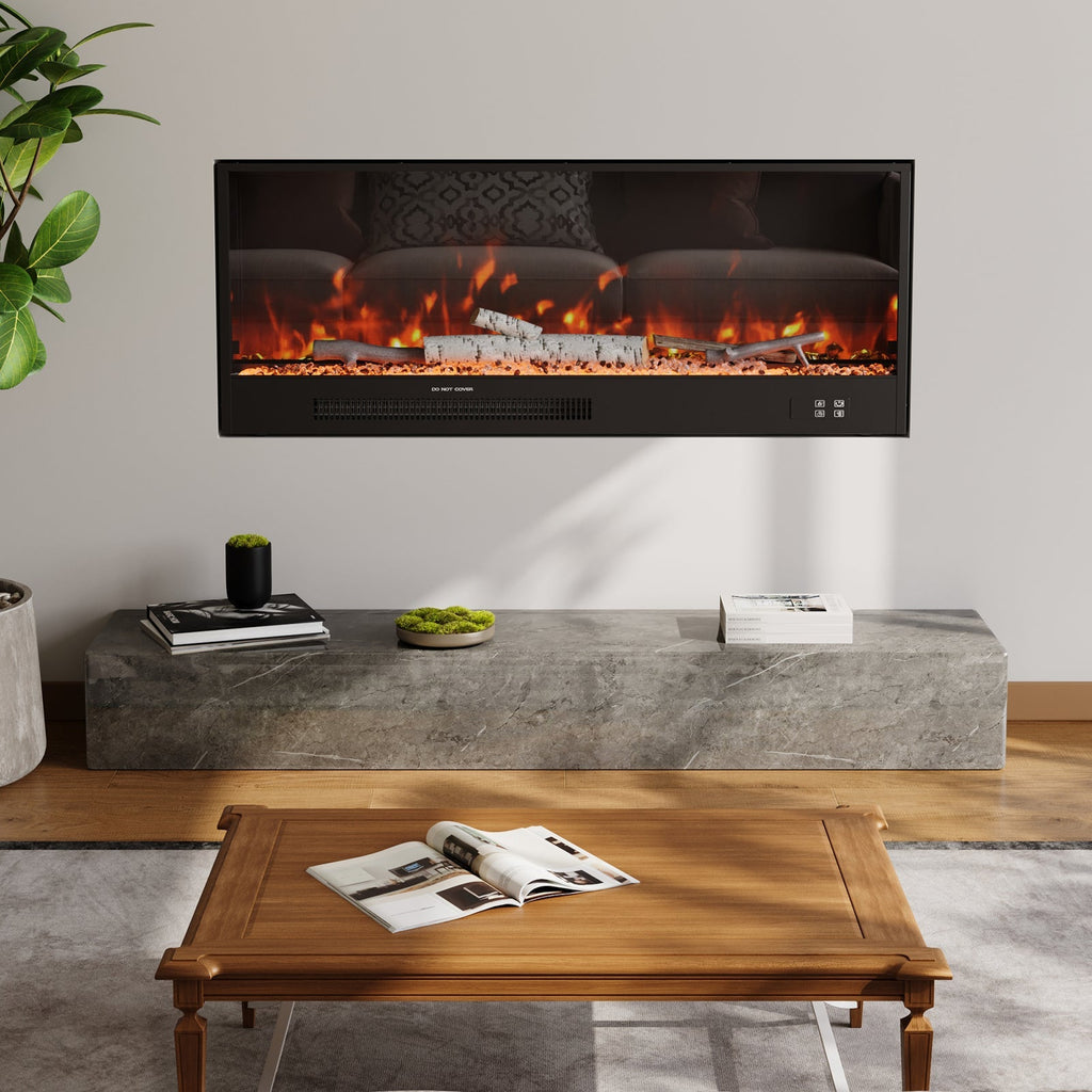 Cheminée électrique encastrable 117 cm, 750/1500 W, application — Kastelle Ardenne — vue 3