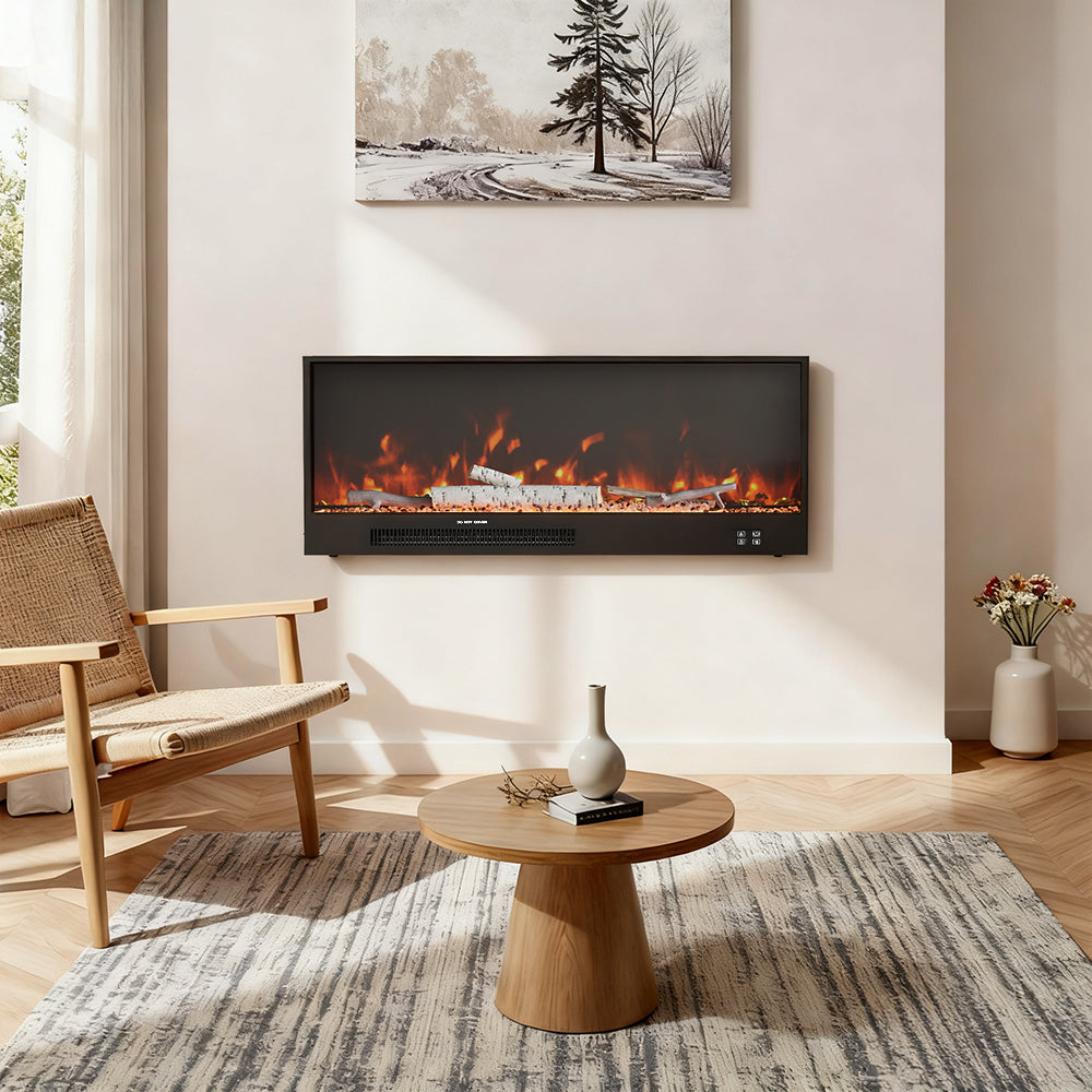 Cheminée électrique encastrable 117 cm, 750/1500 W, application — Kastelle Ardenne — vue 4